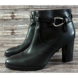 Lauren Ralph Lauren RLL Laletta Leather Ankle Boot size 7.5 color black